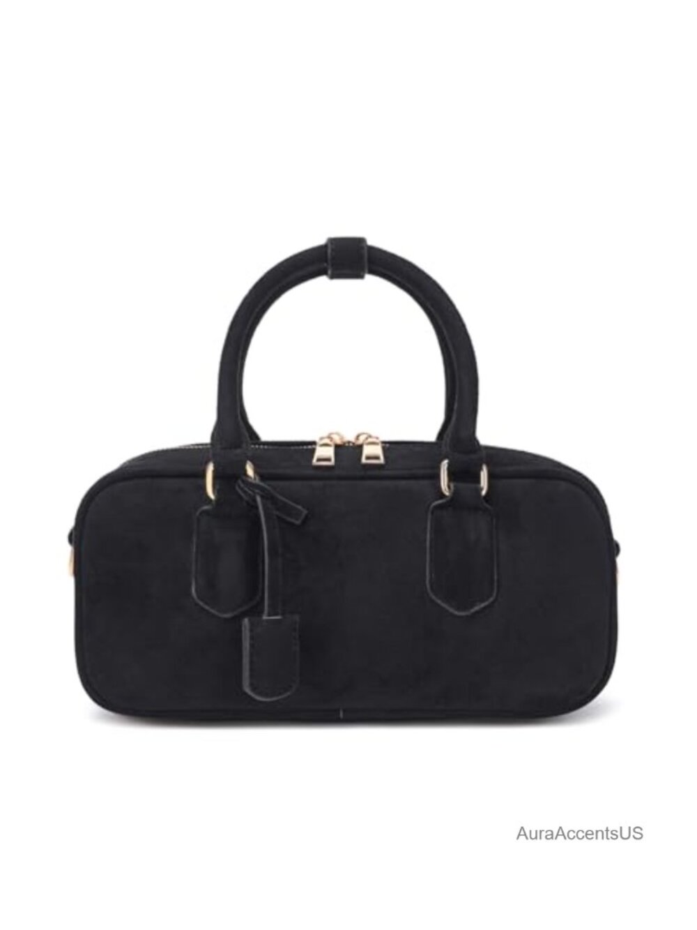 Faux Suede Crossbody Bag for Women, Shoulder Barrel Purse Autumn Winter Handbag